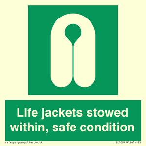 Life jackets stowed within